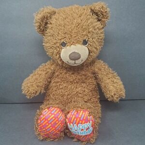 Build A Bear Treat Teddy 16" Stuffed Animal Plush Happy Birthday Dark Brown Gift